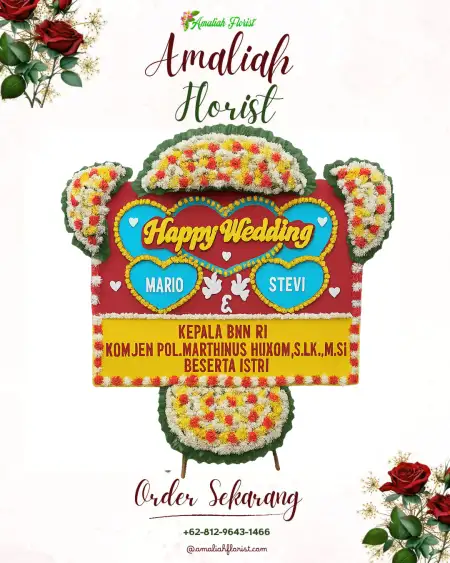 Papan Bunga Pernikahan Taman Indah